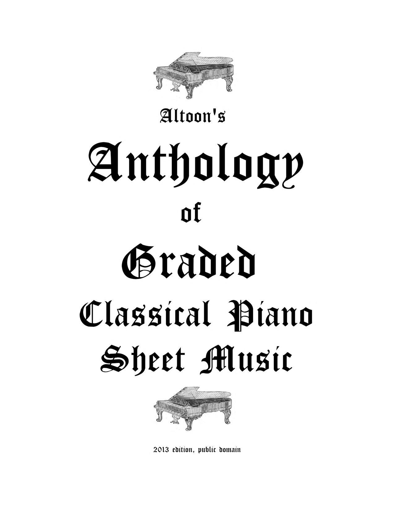 playa emprender Listo Altoon's Anthology of Graded Classical Piano Sheet Music : Free Download,  Borrow, and Streaming : Internet Archive