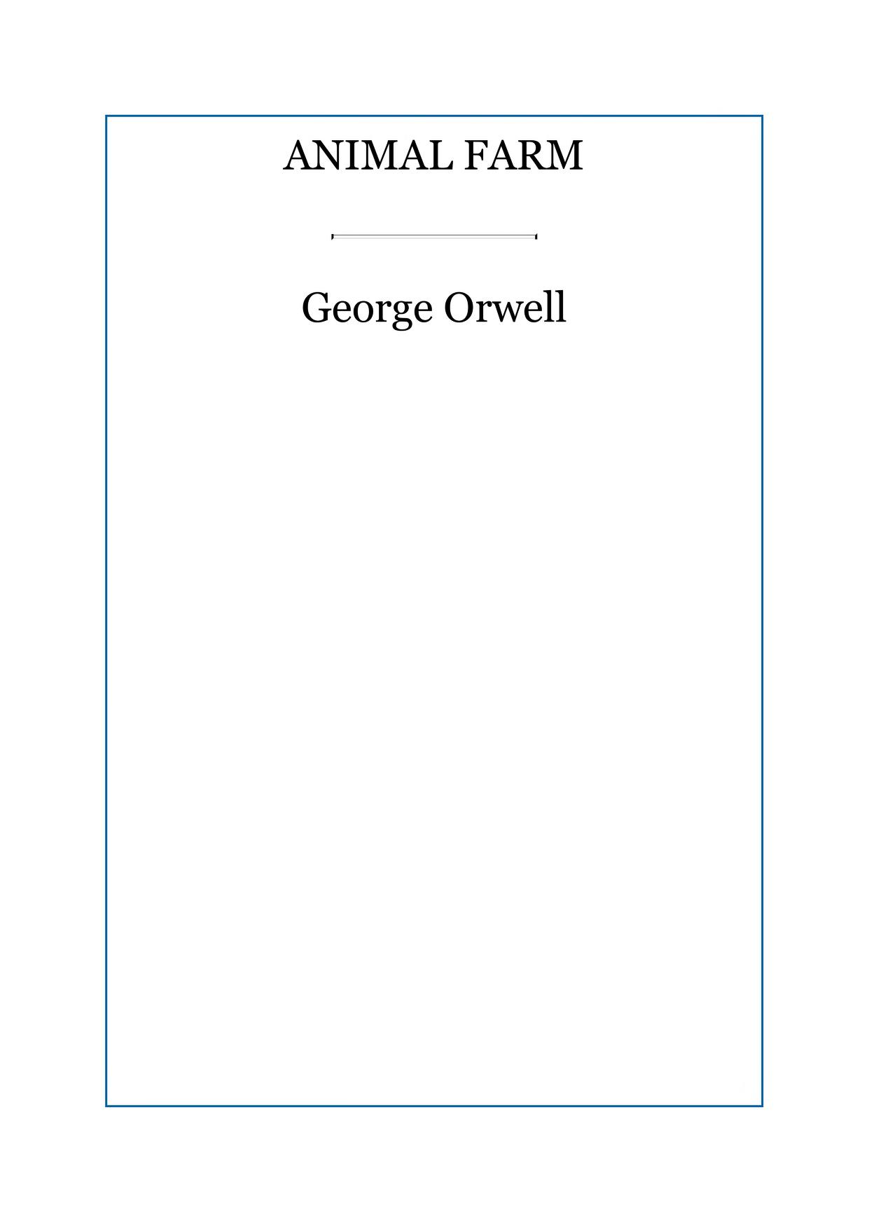 Animal Farm By George Orwell : George Orwell : Free Download, Borrow, and  Streaming : Internet Archive